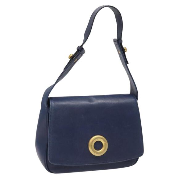 CELINE Shoulder Bag Leather Blue - Picture 1 of 13